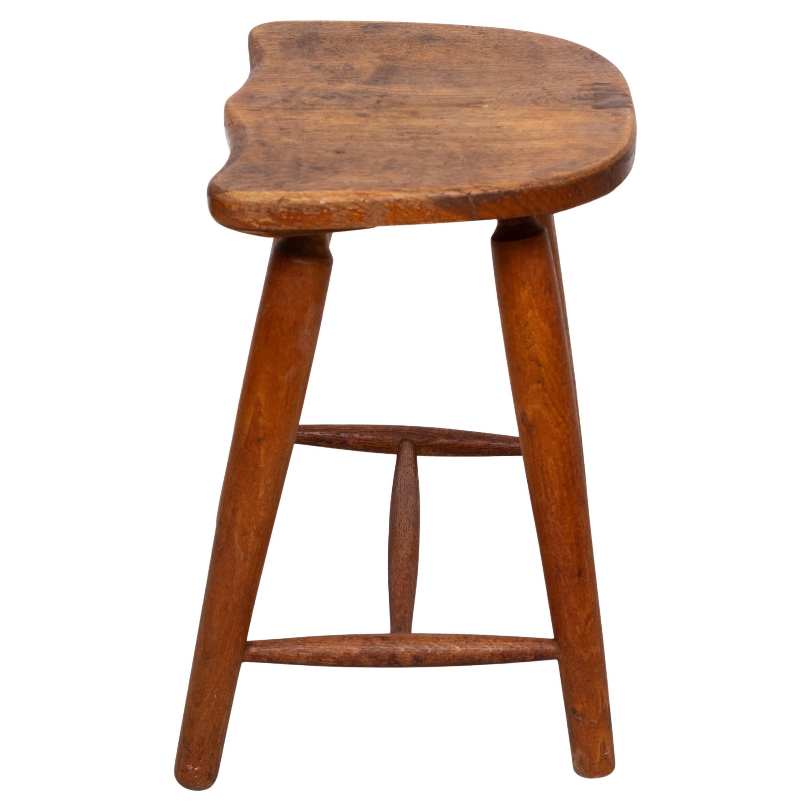 Rustic solid wood Stool 1950s Holland