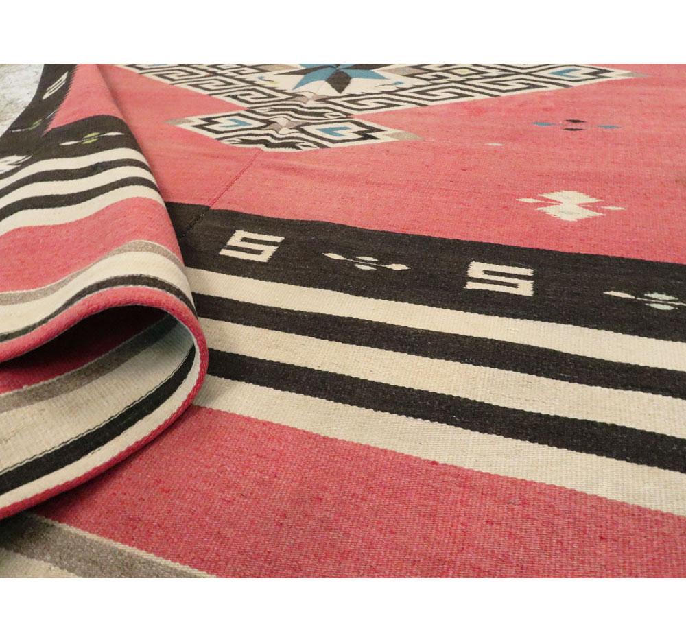 20th Century Rustic Southwestern Style North American Navajo Tribal Accent Rug, circa 1940 For Sale