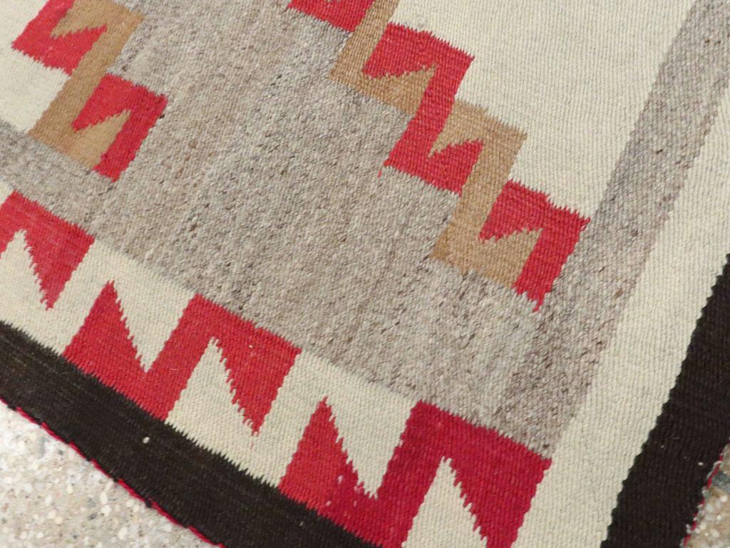 20th Century Rustic Southwestern Style North American Navajo Tribal Throw Rug, circa 1920 For Sale