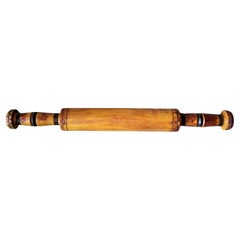 Rustic Soviet-Era Hand-Carved Wooden Rolling Pin, 1950s - 1J201