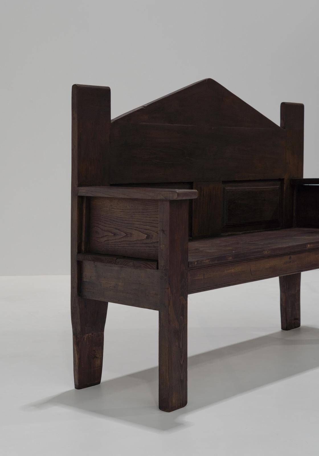 Banc rustique espagnol, 19e siècle en vente 1