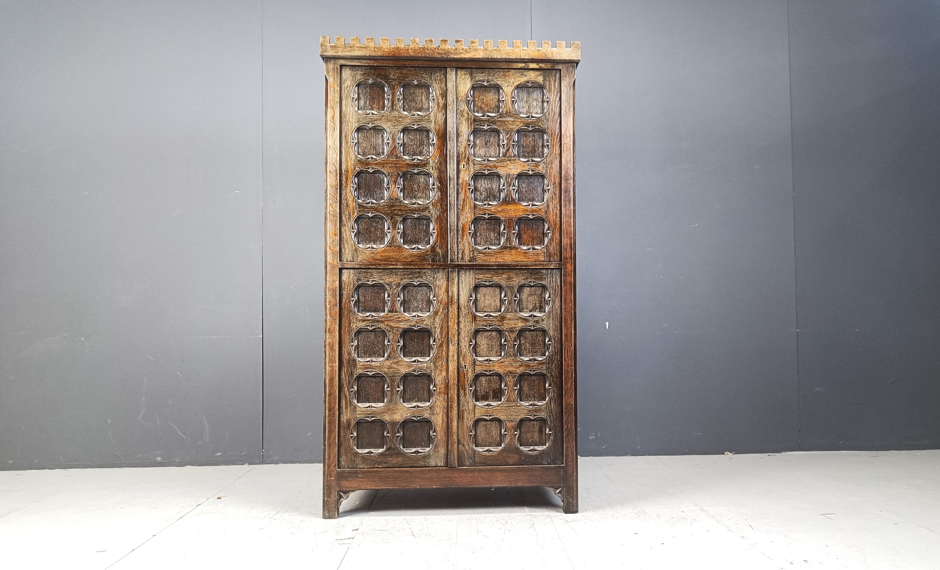 Oak Rustic spanish cabinet, 1960s