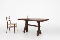 Rustic Spanish dining table, handmade in oak, 16th century