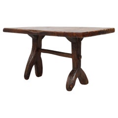 Mesa de comedor rústica española, hecha a mano en roble, siglo XVI