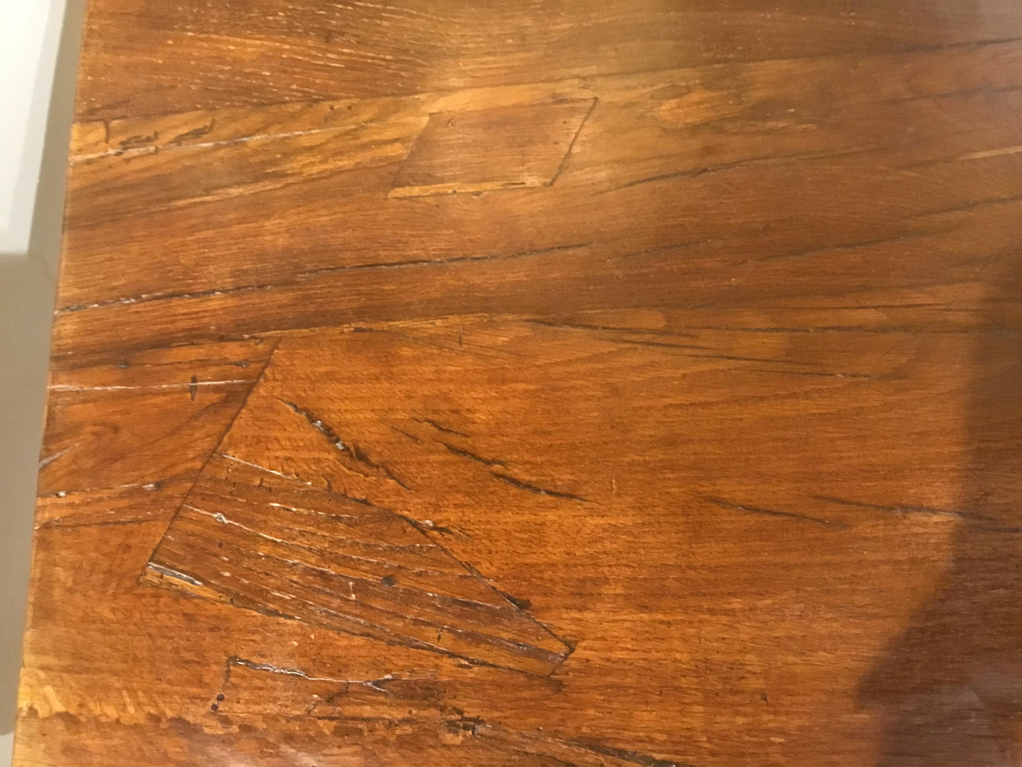 Rustic Spanish Refectory Table Early 19th Century with Ox Bow Carved Ends Walnut In Good Condition For Sale In Houston, TX