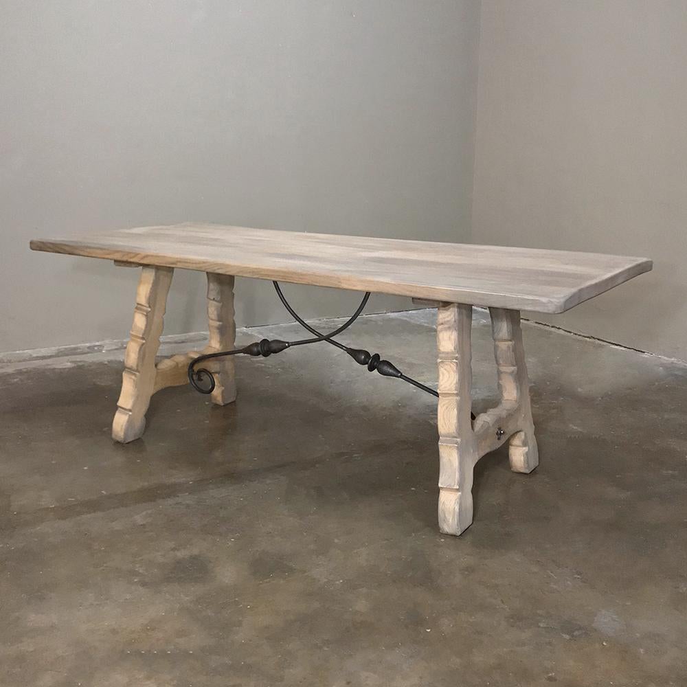 Rustic Spanish Stripped Oak Dining Table 4