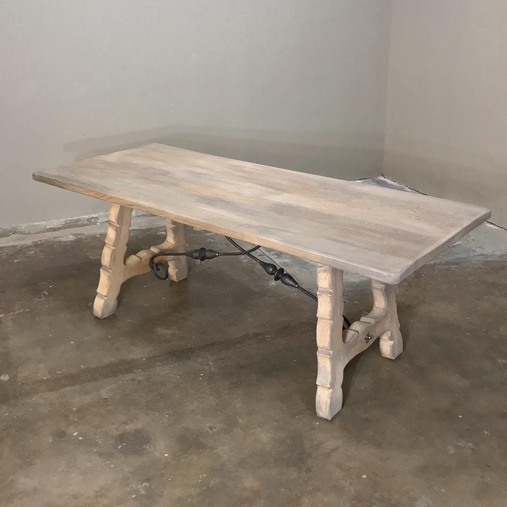 Rustic Spanish Stripped Oak Dining Table 5