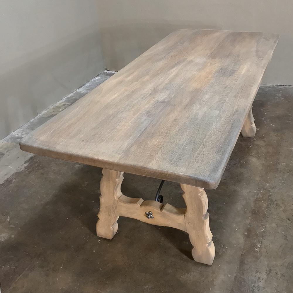 Rustic Spanish Stripped Oak Dining Table 2