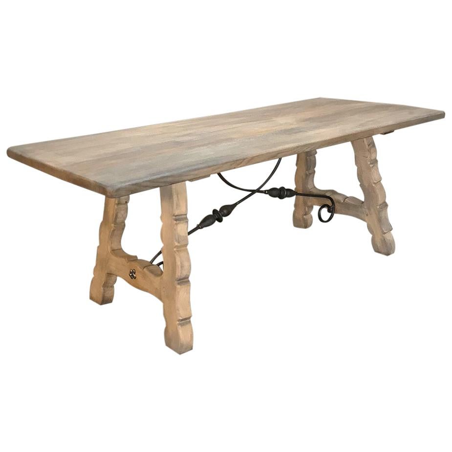 Rustic Spanish Stripped Oak Dining Table