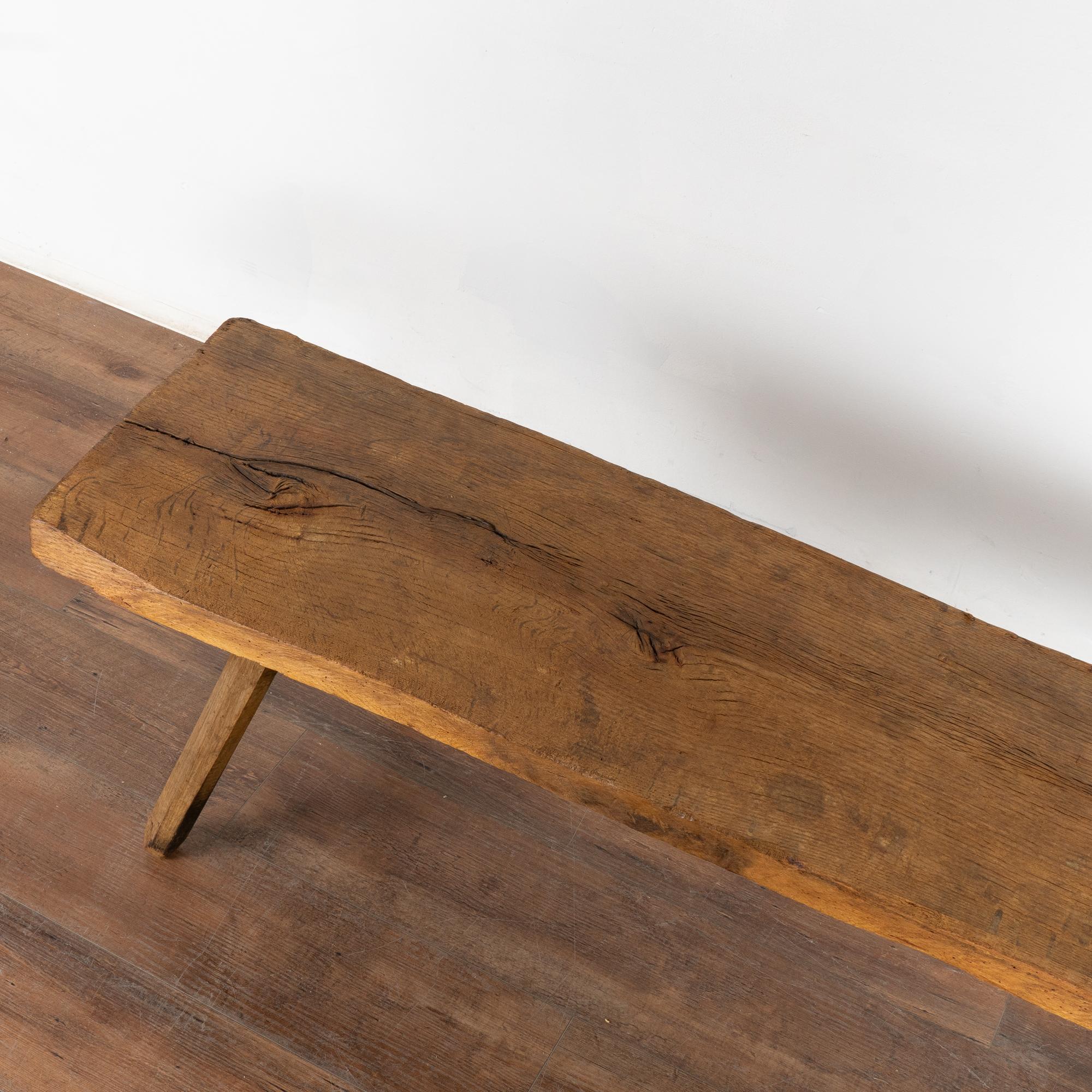 Wood Rustic Splay Leg Narrow Bench, Hungary circa 1900
