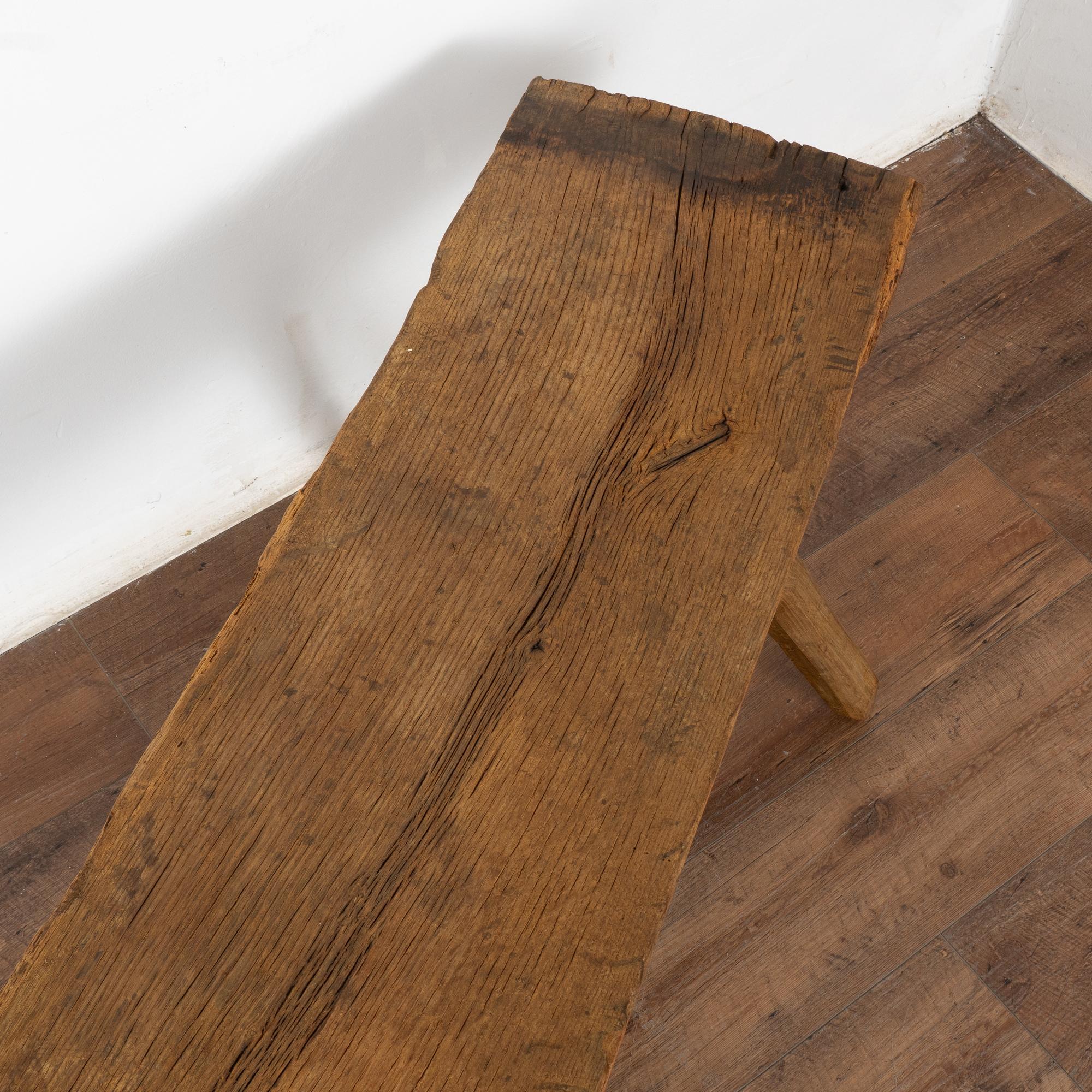 Rustic Splay Leg Narrow Bench, Hungary circa 1900 1