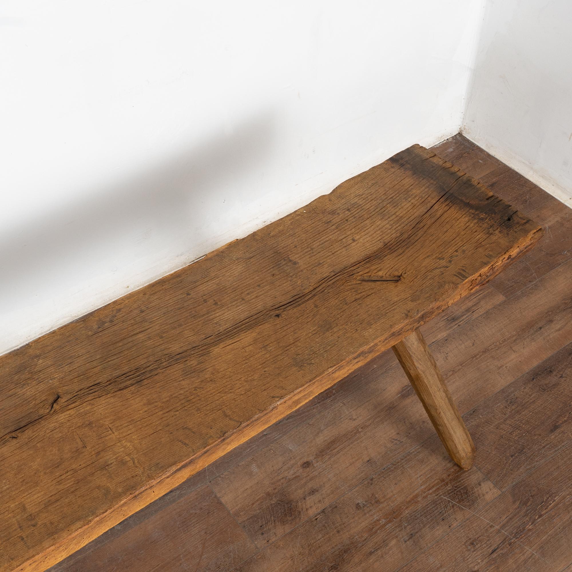 Rustic Splay Leg Narrow Bench, Hungary circa 1900 2