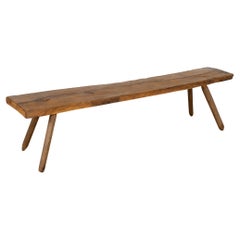 Rustic Splay Leg Narrow Bench, Hungary circa 1900