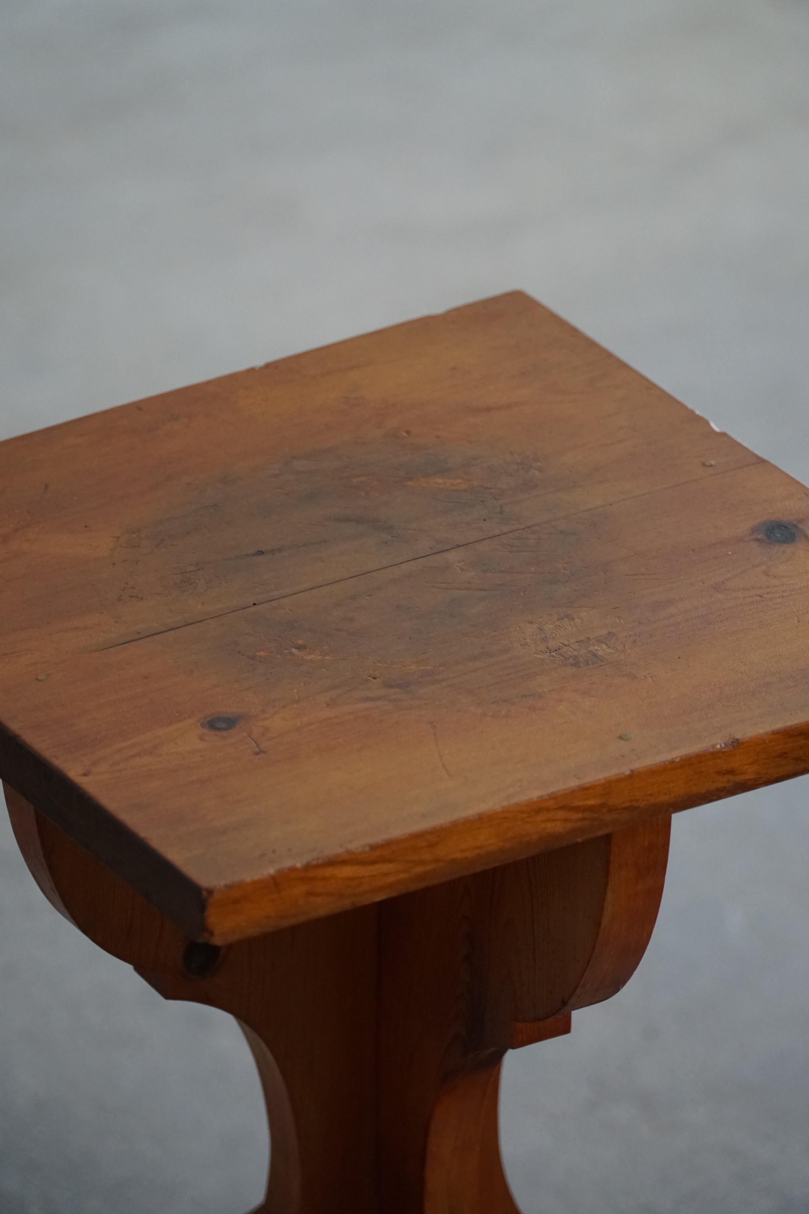 Rustic Square Side Table in Pine, Swedish Mid Century, 1950s 5
