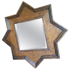 Vintage Rustic Star Shaped Rustic Frame with Square Shaped Beveled Mirror