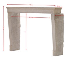 Rustic Stone Fireplace Mantel - Hand-Carved Hammered and Chamfered Details