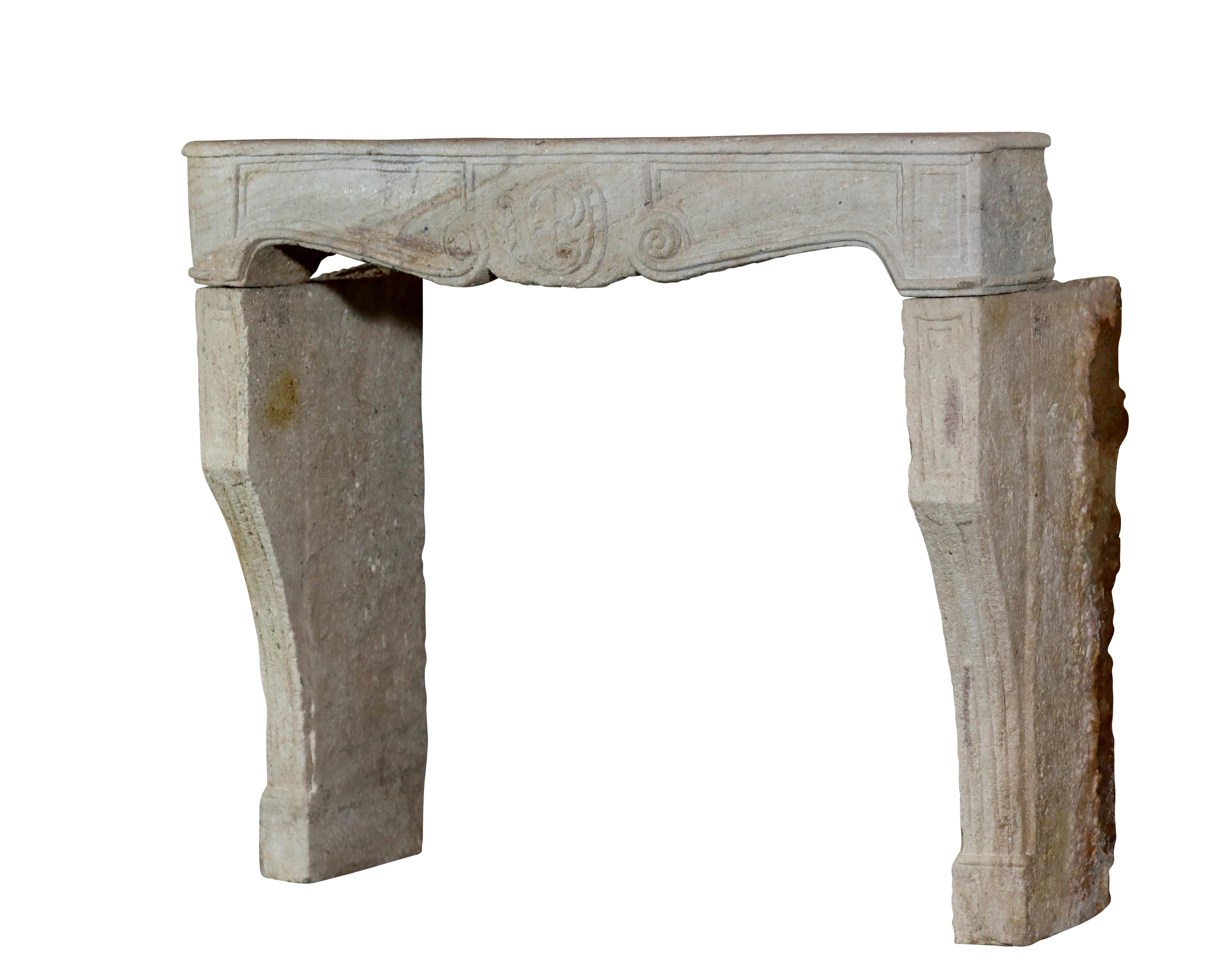 Rustic Stone Fireplace Surround From France For Authentic Interior Creation For Sale 5