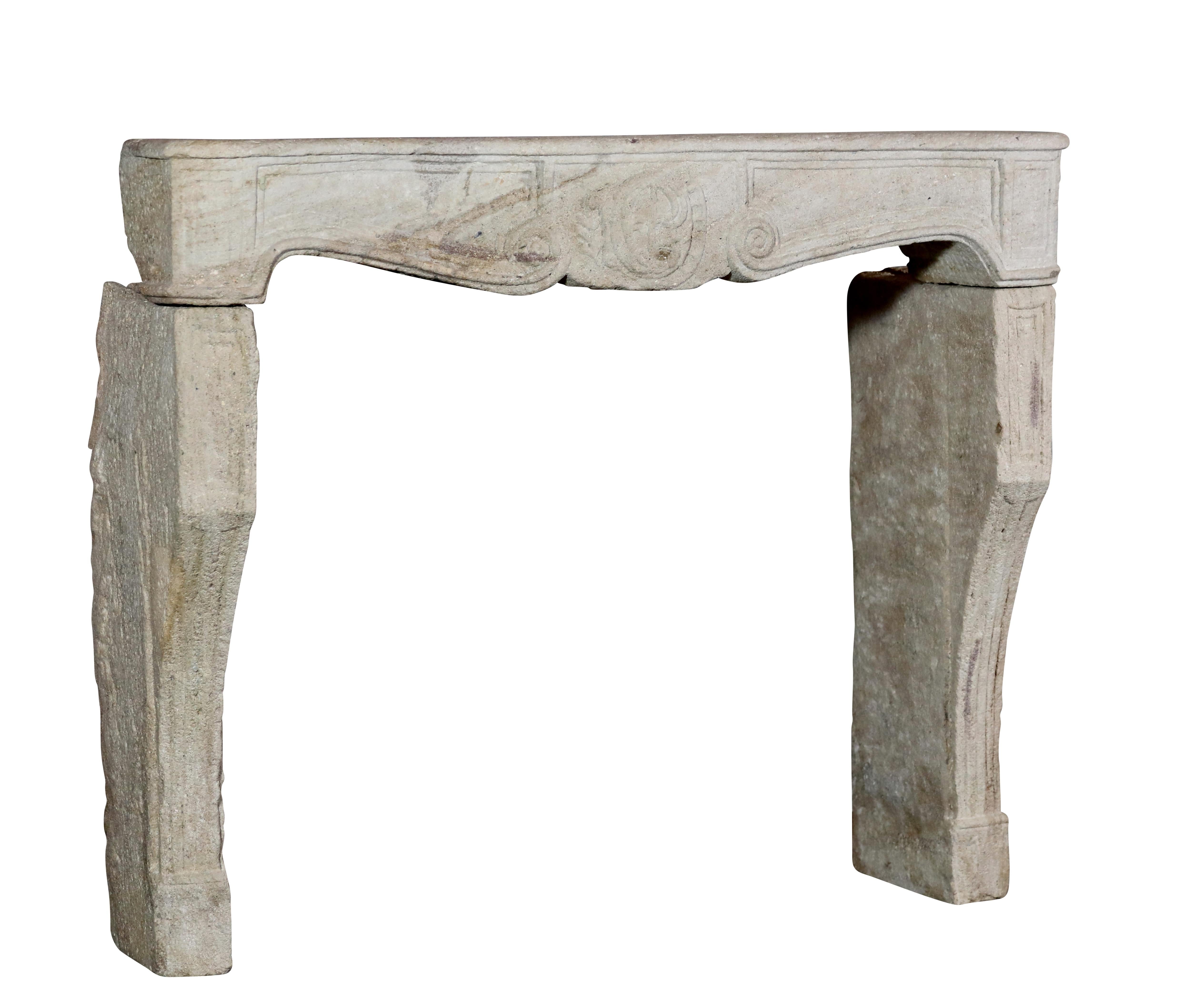Rustic Stone Fireplace Surround From France For Authentic Interior Creation For Sale 6