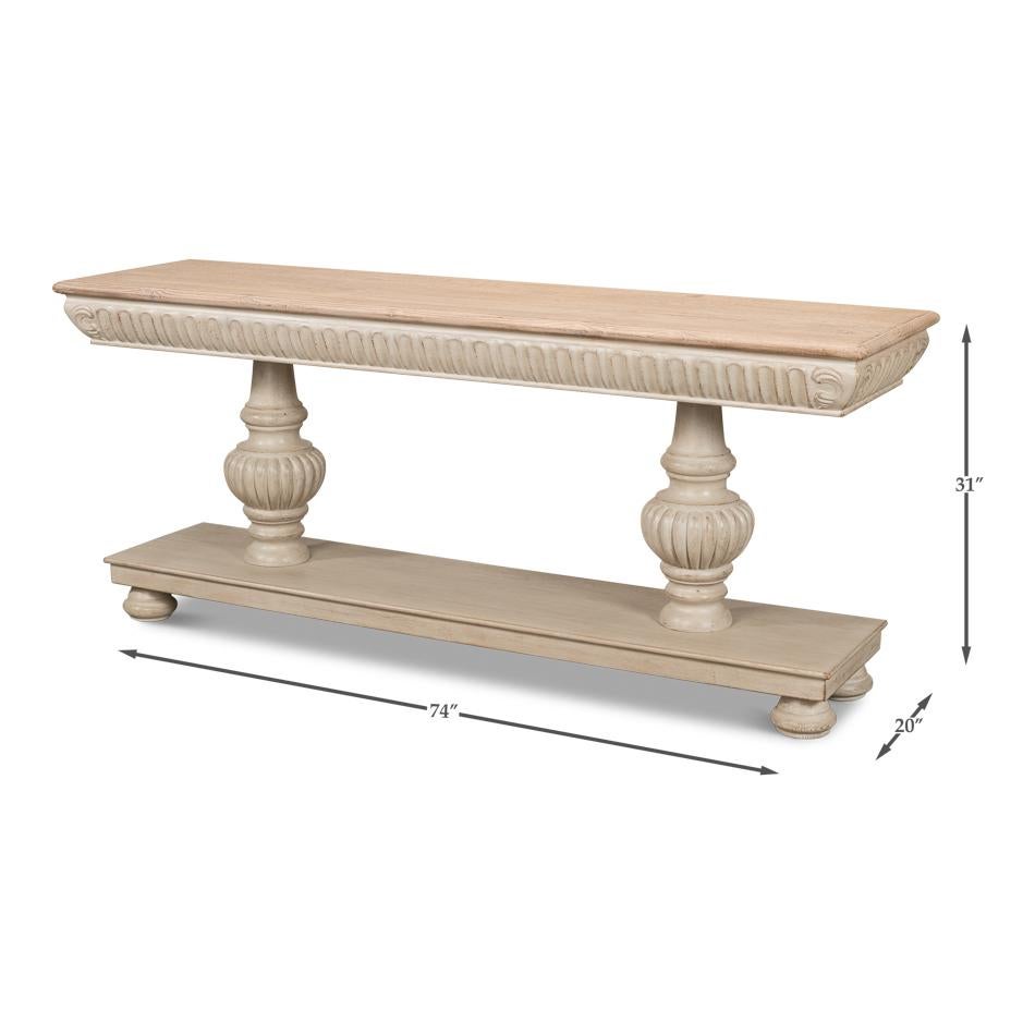 Rustic Stone Gray Console Table For Sale 5
