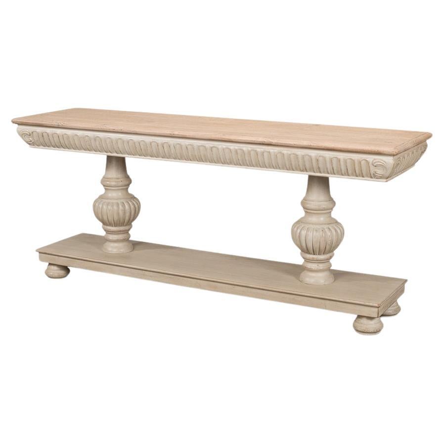 Rustic Stone Gray Console Table For Sale