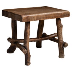 Vintage Rustic Stool, France circa 1950