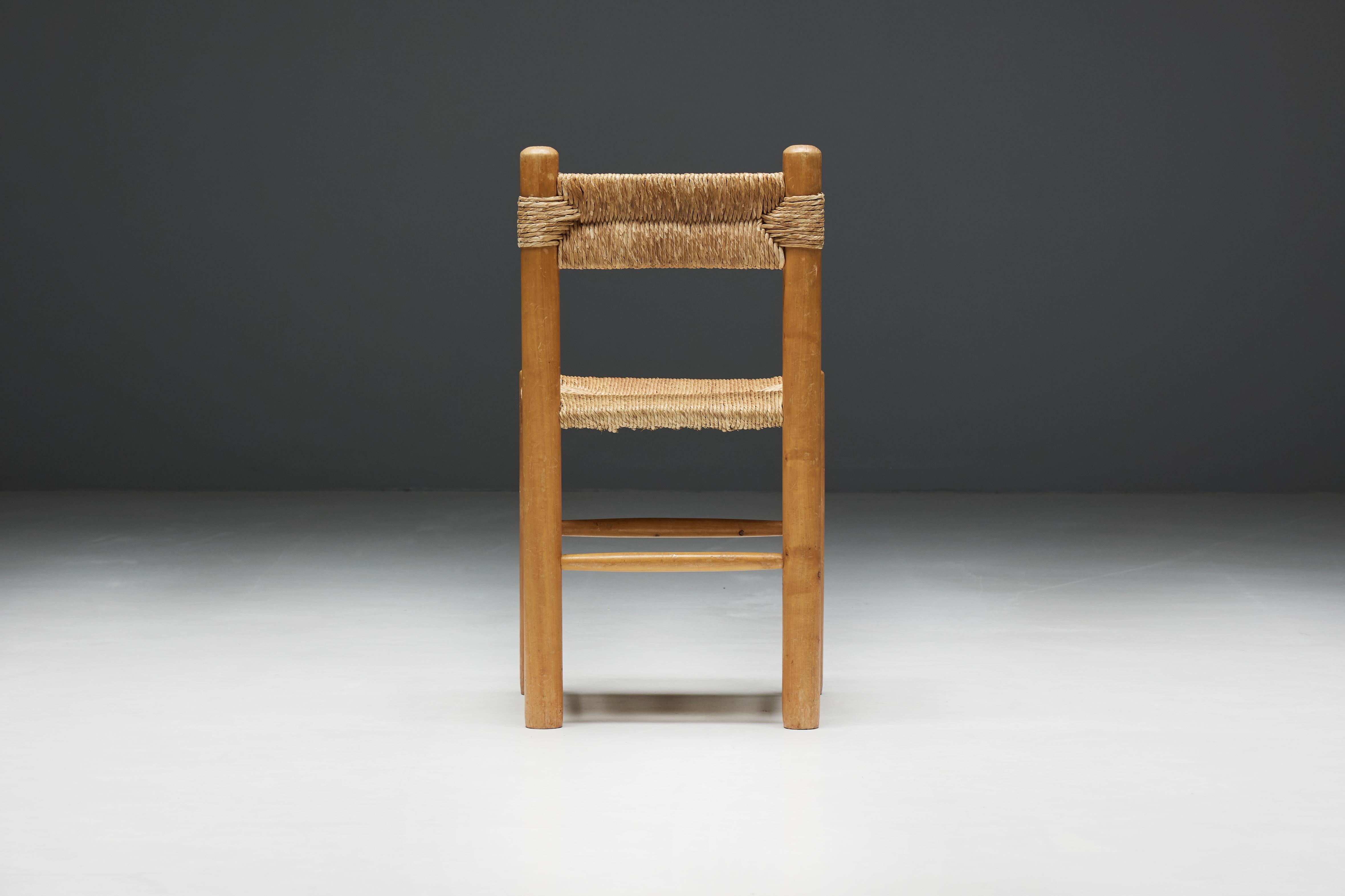 Rustic Straw Dining Chairs, France, 1960s 7