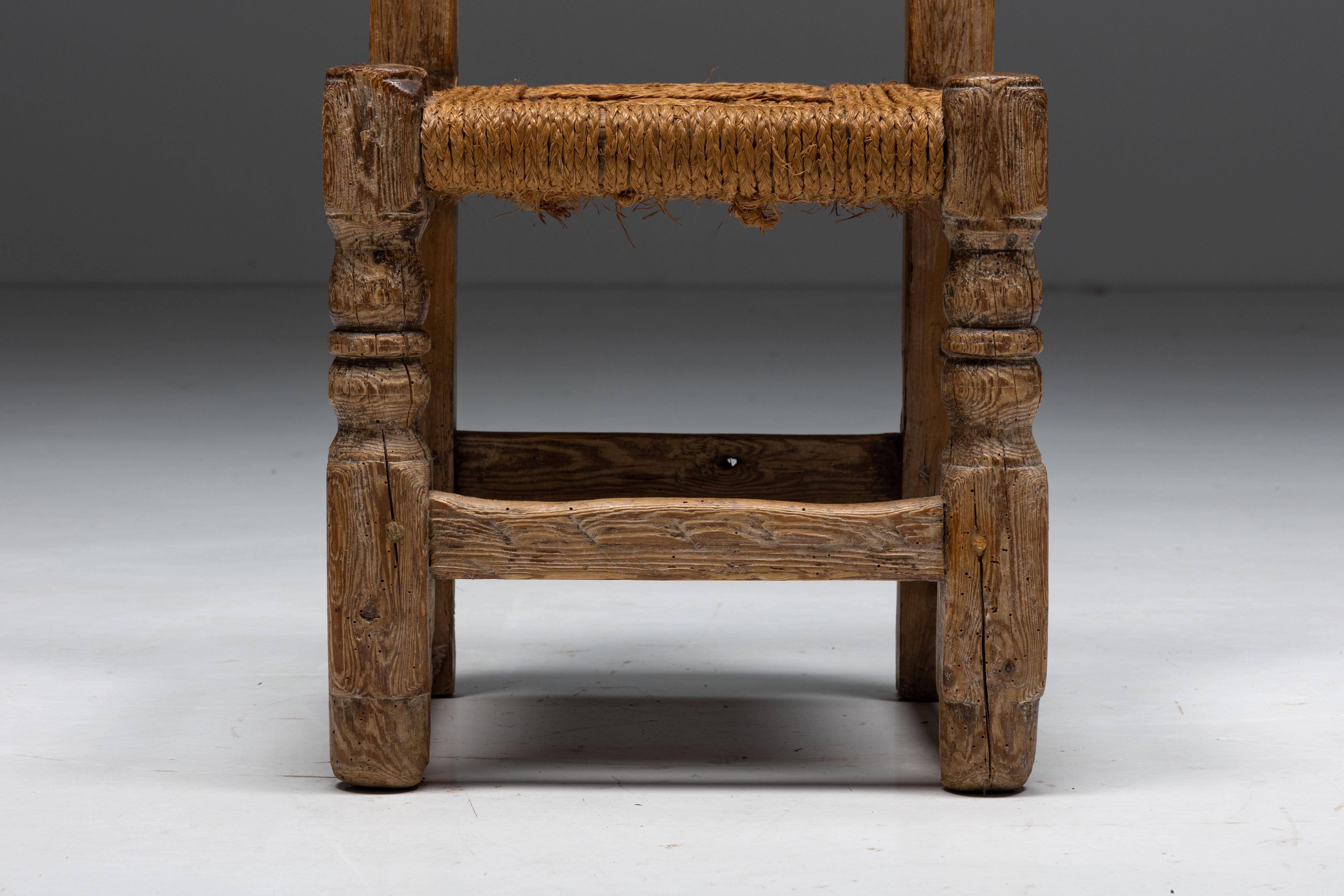 Rustic Straw Dining Chairs, Spain, 19th Century For Sale 3