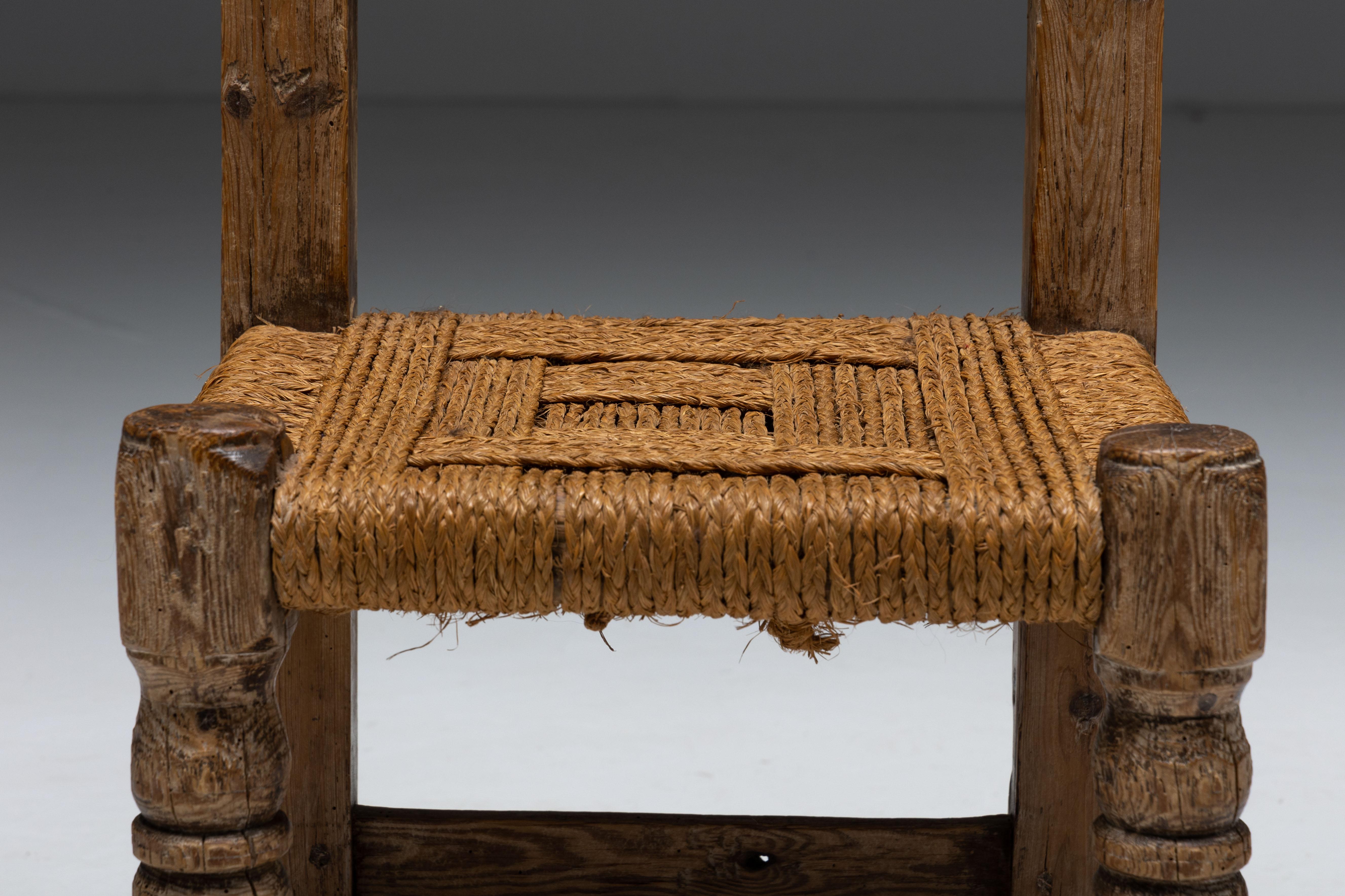 Rustic Straw Dining Chairs, Spain, 19th Century For Sale 4