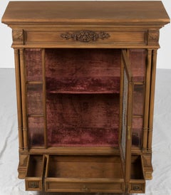 Rustic Stripped Oak French Renaissance Style Display Cabinet Cupboard