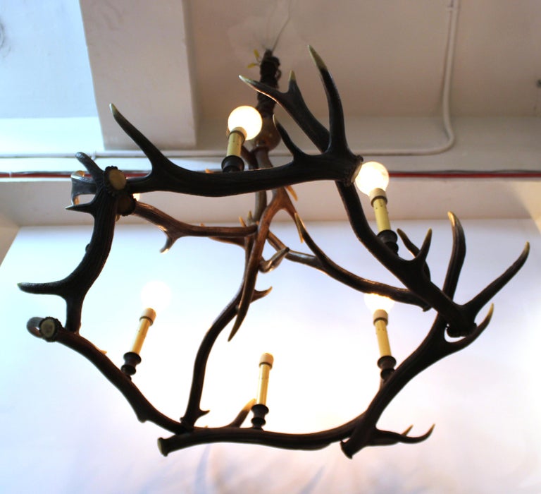 Rustic Style Antler Chandelier For Sale at 1stDibs