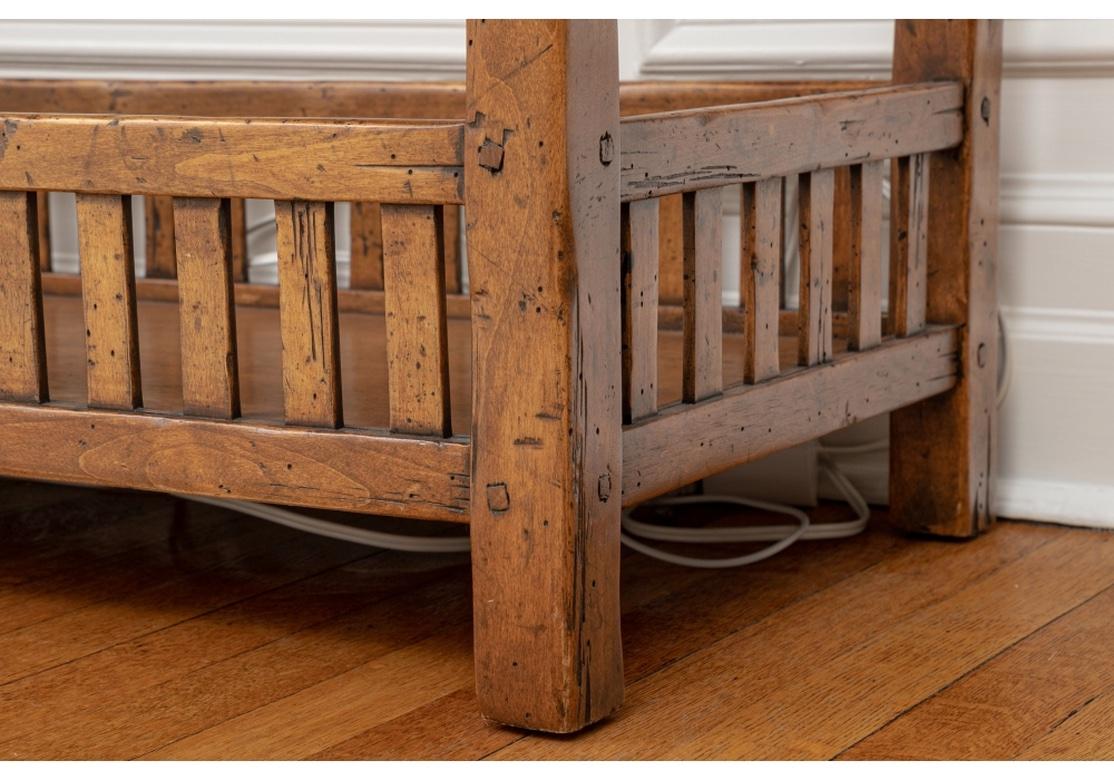 Rustic Style Console Table in Solid Hardwood After Bausman In Good Condition In Bridgeport, CT