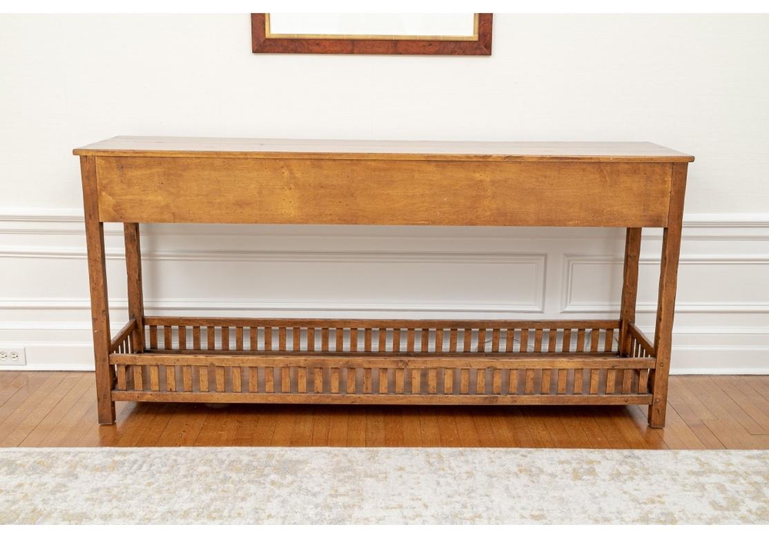 20th Century Rustic Style Console Table in Solid Hardwood After Bausman