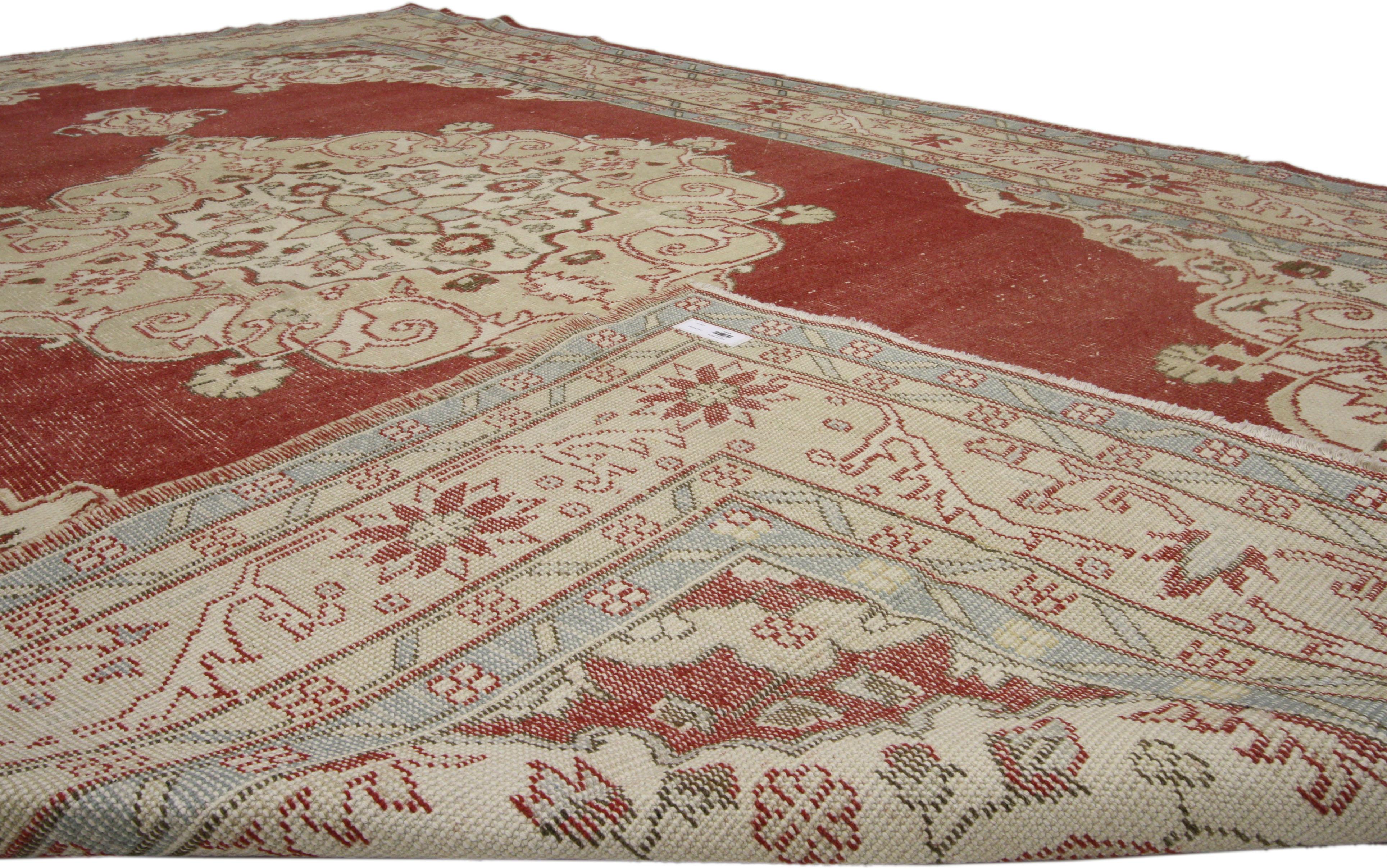Rustic Style Distressed Turkish Sivas Area Rug In Distressed Condition For Sale In Dallas, TX