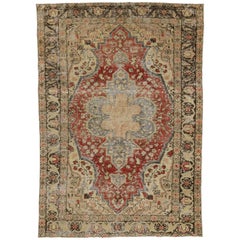 Rustic Style Distressed Vintage Turkish Sivas Rug