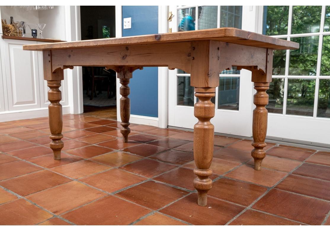 Rustic Style Pine Farm Table For Sale 6