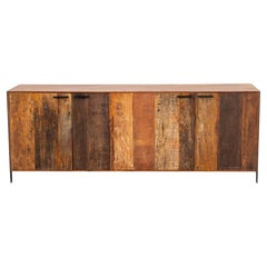 Rustic Style Reclaimed Barn Wood & Metal Credenza