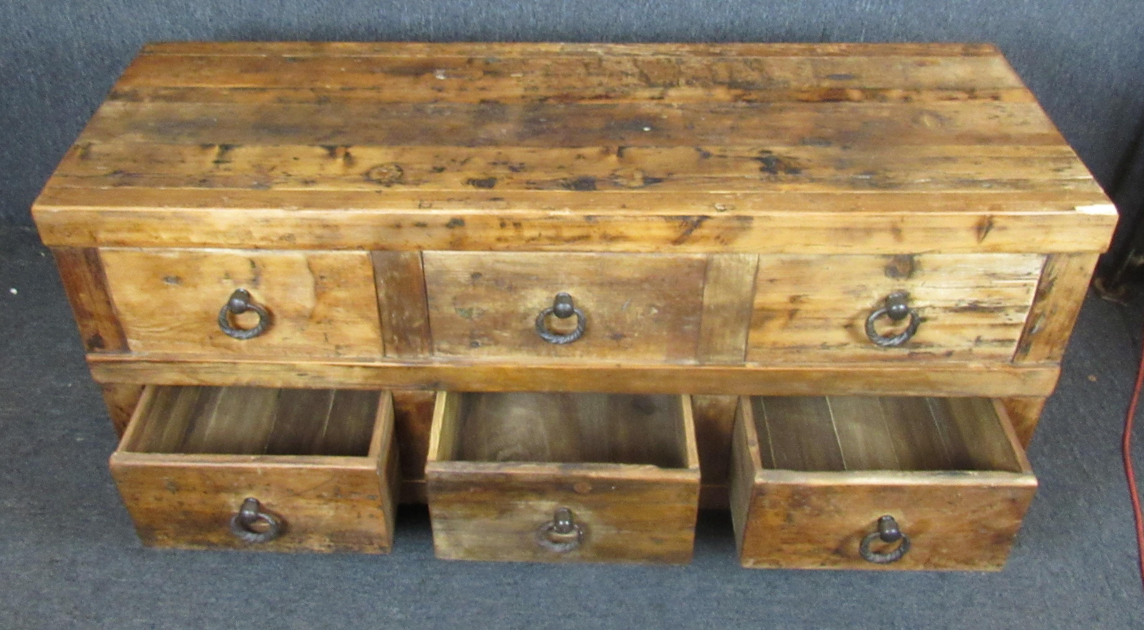 20th Century Rustic Style Rolling Dresser