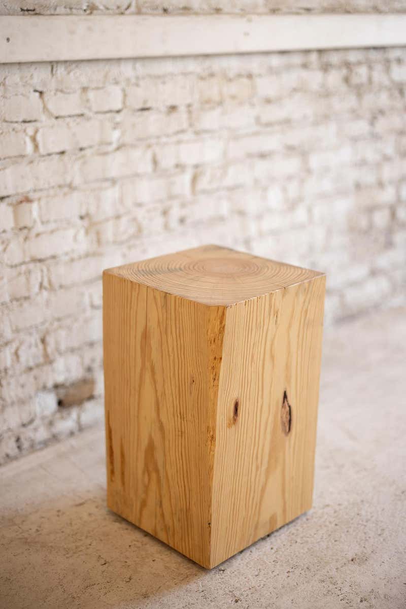 Hyo Table Mountain Rustic White Oak Solid Wood Cube Side 15