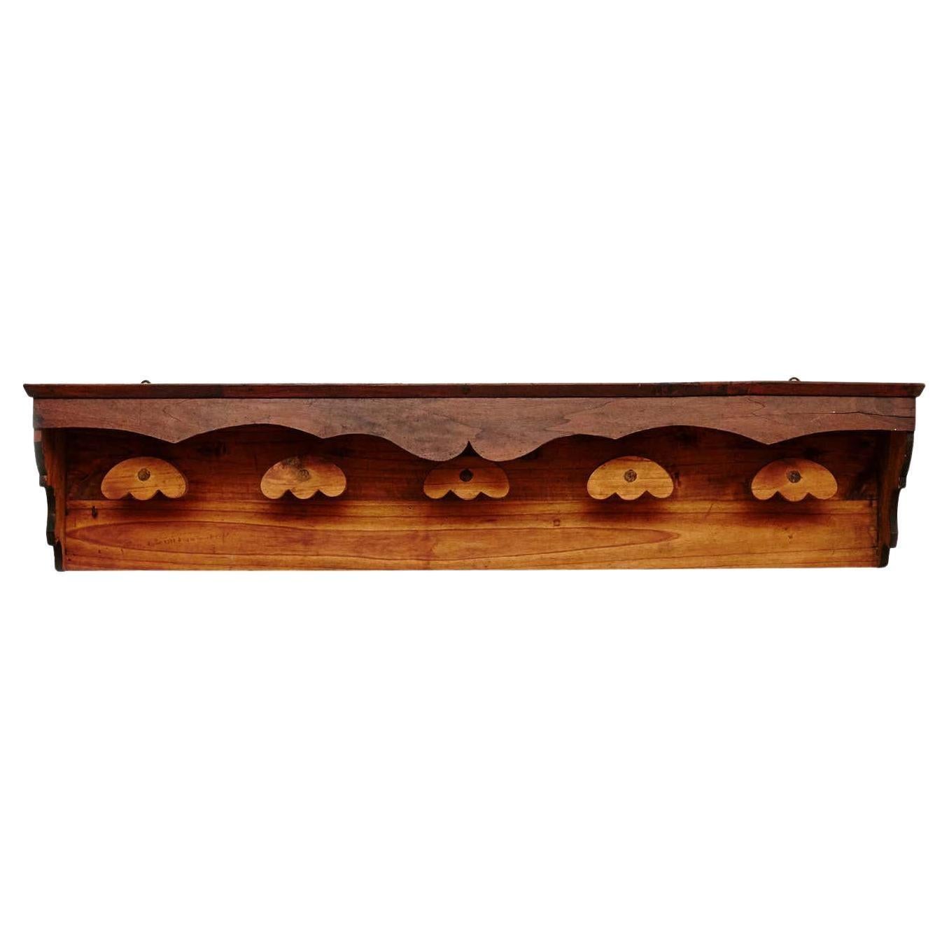 Appendiabiti da parete in legno spagnolo in stile rustico