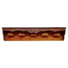 Used Rustic Style Spanish Wood Wall Coat Hanger