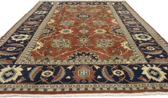Rustic Style Vintage Persian Mahal Area Rug
