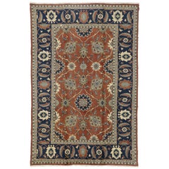Rustic Style Vintage Persian Mahal Area Rug