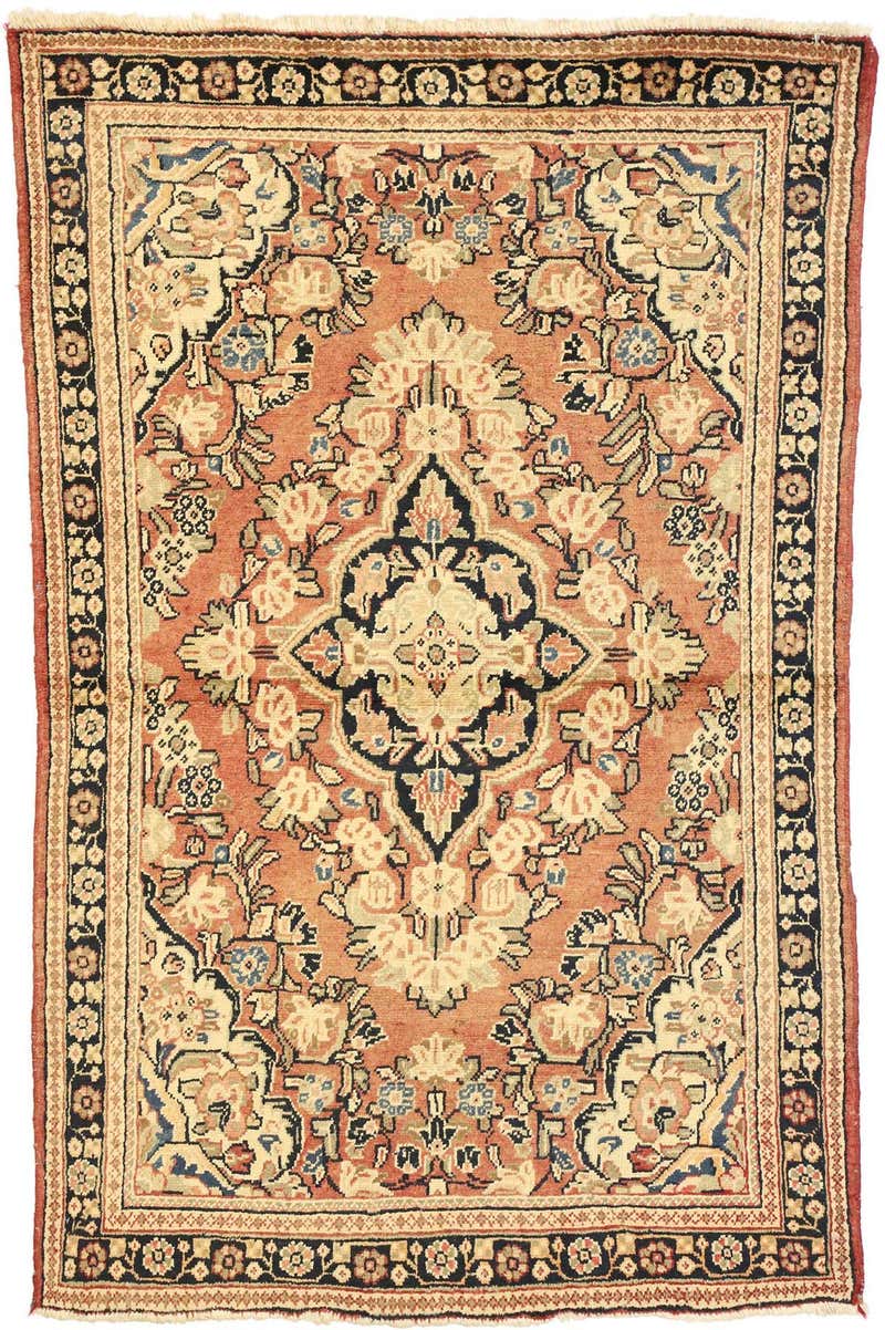 Vintage Persian Mahal Rug with Rustic English Country Cottage Style For ...