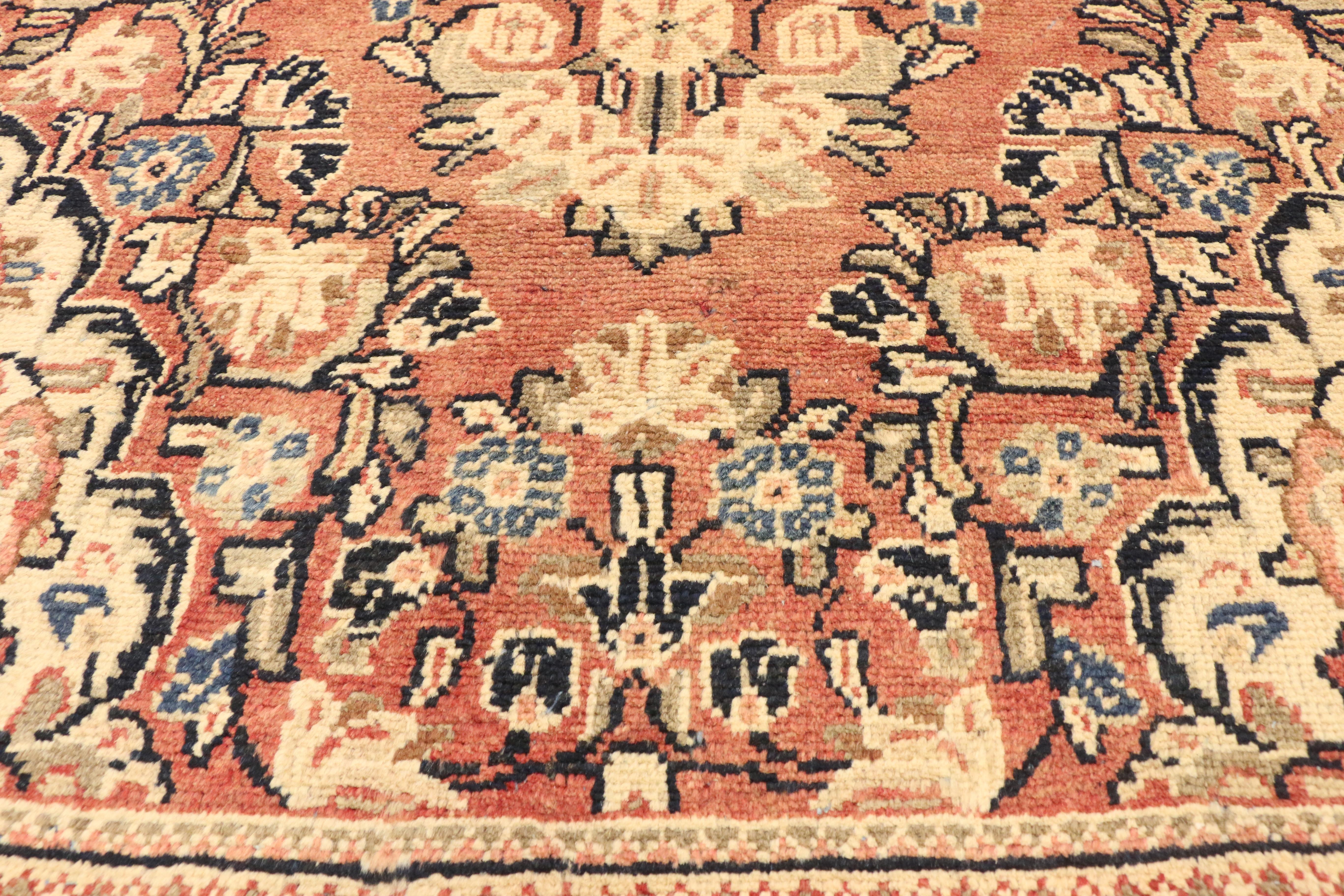 Persischer Mahal-Teppich im modernen, rustikalen englischen Landhausstil, Vintage (Handgeknüpft) im Angebot