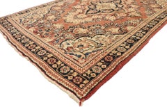 Vintage Persian Mahal Rug with Modern Rustic English Country Cottage Style