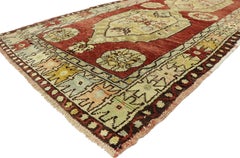 Rustic Style Vintage Turkish Oushak Runner, Hallway Runner