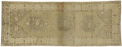 Rustic Style Vintage Turkish Oushak Runner, Hallway Runner