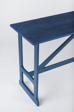 Rustic Style West Trestle Console, Large in Edo on Oak by Martin & Brockett