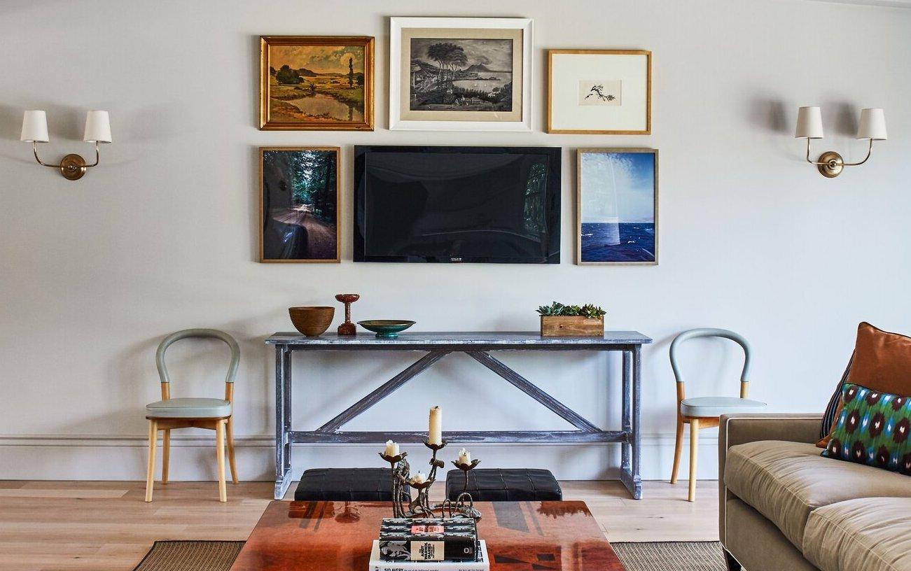 Americano Console a cavalletto in stile rustico West, grande in Edo su Oak di Martin and Brockett in vendita
