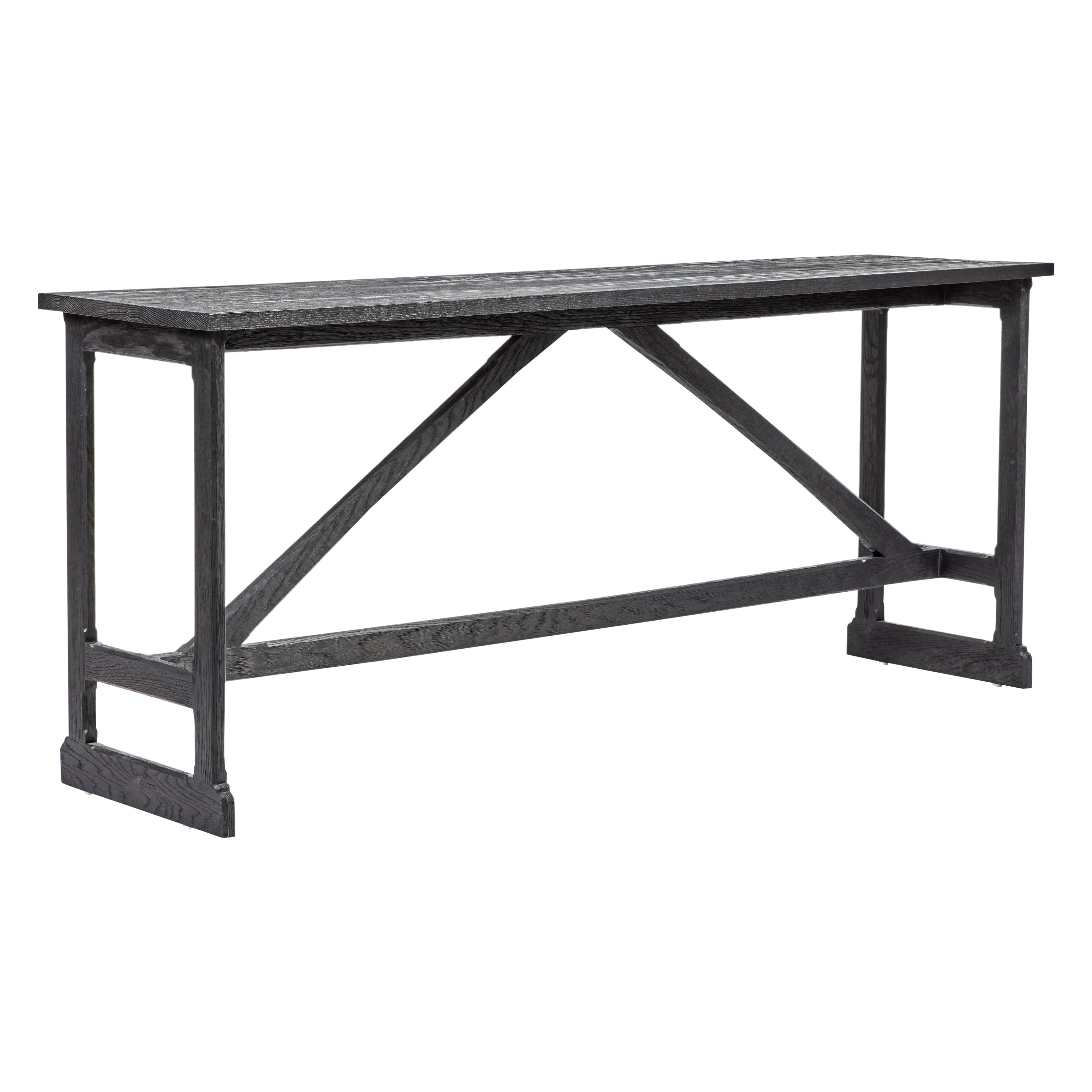 XXI secolo e contemporaneo Console a cavalletto in stile rustico West, grande in Edo su Oak di Martin and Brockett in vendita